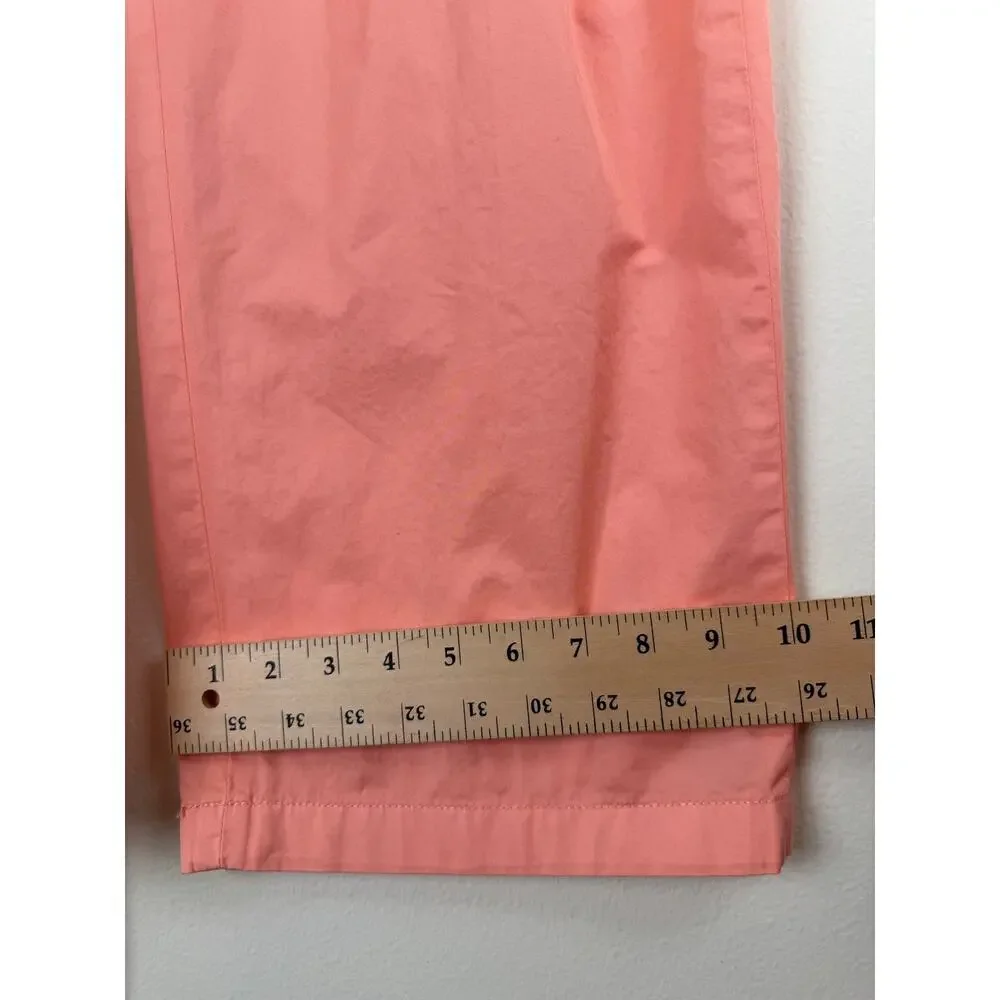 NWT J.Crew Essential Wide Leg Poplin Pants Peony Coral Size 6